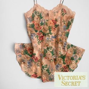SOLD 90s Victoria’s Secret Sheer Rose Mini Slip Dress Gold Label Negligee